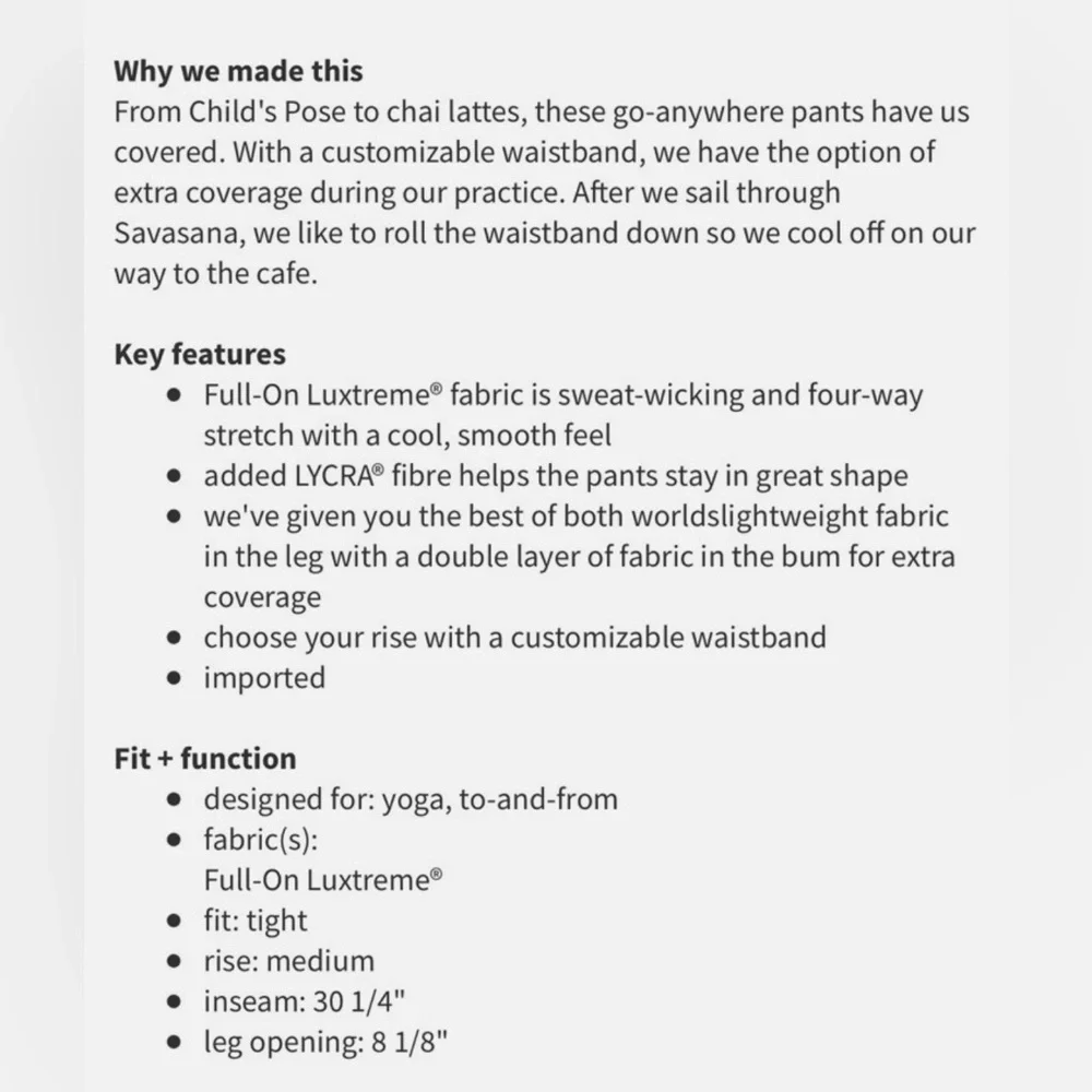 lululemon athletica If You’re Lucky Leggings 30in Inseam Black Gray Mesh 8
